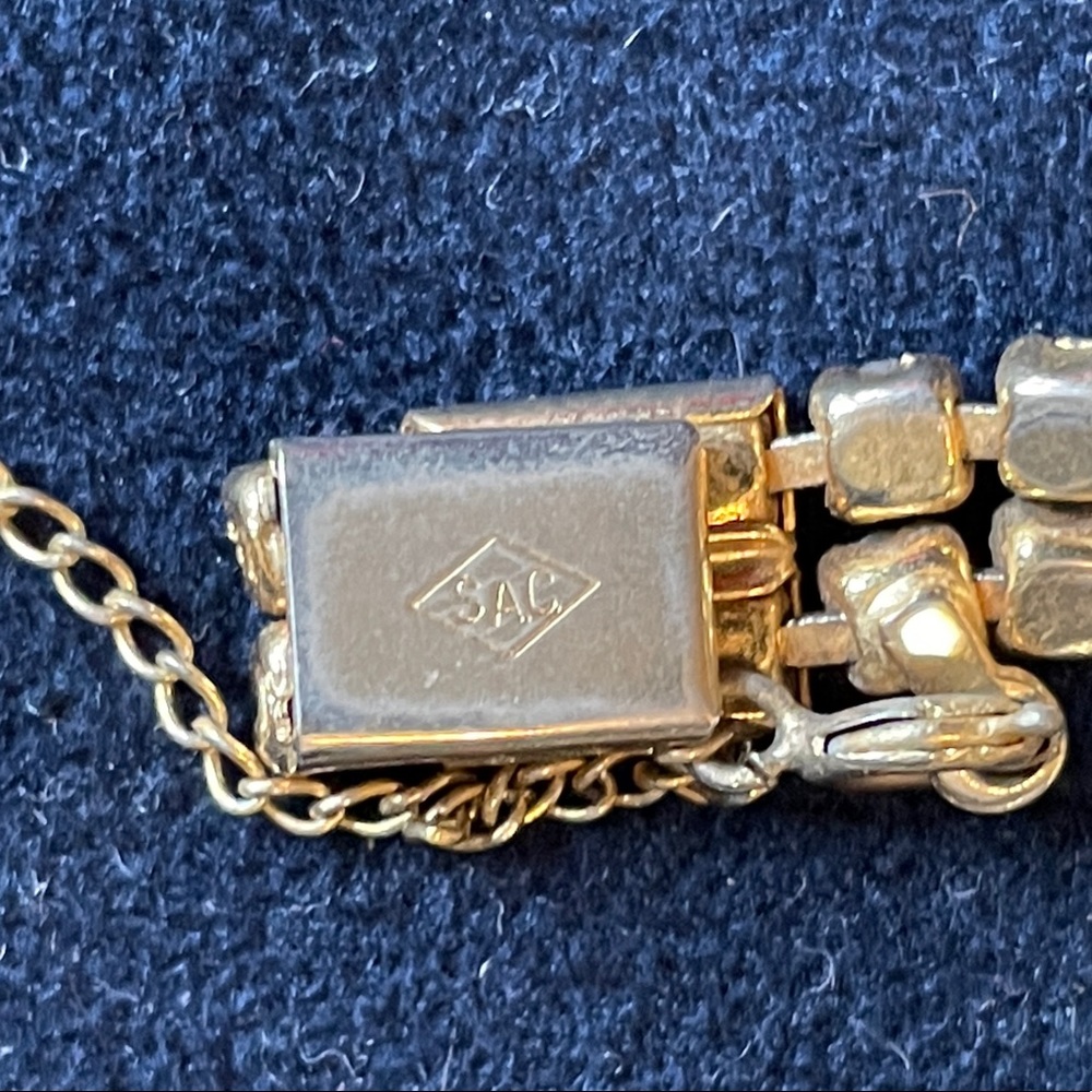 Vintage Sarah Coventry Gold & Rhinestone Bracelet (Signed) - Picture 4 of 4